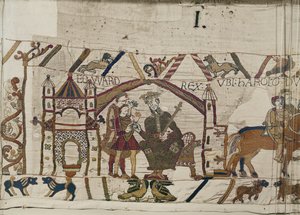 Le roi Édouard le Confesseur envoie Harold en Normandie, Tapisserie de Bayeux